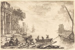 Přístavní scéna s vycházejícím sluncem (Le soleil levant) od Claude Lorrain