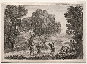 Krajina s country tancem (malý talíř) od Claude Lorrain