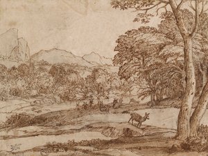 Krajina se stádem jelenů, 1666 od Claude Lorrain