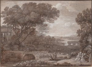 Krajina s odpočinkem na útěku do Egypta, 1660 od Claude Lorrain