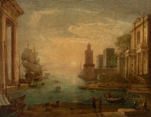 Přístav s Ulyssesem, který navrací Chryseis svému otci Chrysesovi od Claude Lorrain