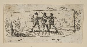 Studie s bandity Dolní sekce, ca. 1633. od Claude Lorrain