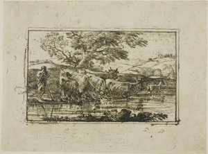 Stádo u napajedla od Claude Lorrain