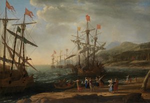 Trojské ženy zapálily svou flotilu, ca. 1643. od Claude Lorrain
