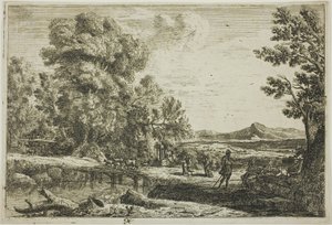 Dřevěný most (Rebecca a Eliezer) od Claude Lorrain