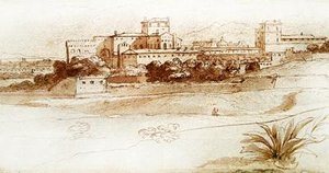 Pohled na malé italské město, cca 1630 (pero a mytí) od Claude Lorrain