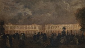 Osvětlení náměstí Ludvíka XV. u příležitosti narození Dauphina, říjen 1781, asi 1781 (olej na plátně) od Claude Louis Chatelet