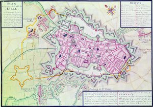 Mapa města Lille, z „Atlas et Histoire de Lille“ (pero a inkoust a wc na papíře)