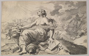 Alegorie Francie s pažemi Richelieu Allégorie sur la Paix. od Claude Mellan
