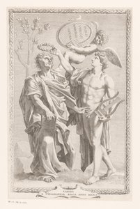 Apollo korunuje Publius Vergilius Maro Název stránky: Publius Vergilius Maro, Opera Publius Virgilius Maronis, 1641 od Claude Mellan