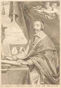 Armand Jean du Plessis, kardinál Richelieu od Claude Mellan