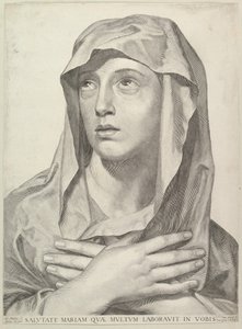 Busta Panny Marie, 1650. od Claude Mellan