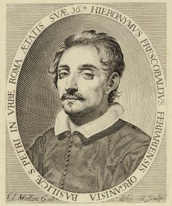 Girolamo Frescobaldi (1583-1643), rytina Clauda Mellana (1619). od Claude Mellan