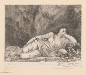 Svatá Marie Magdalena se nachází v jeskyni od Claude Mellan