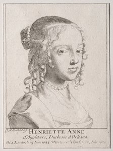 Henriette-Marie dAngleterre, vévodkyně dOrleans. od Claude Mellan