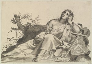Meditace Máří Magdalény. od Claude Mellan