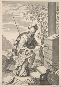 Minerva instruuje dauphina, 1640. od Claude Mellan