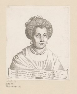 Portrét Agathe de Chatillon od Claude Mellan