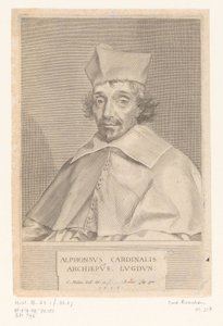Portrét Alphonse Louis du Plessis de Richelieu, arcibiskupa z Lyonu od Claude Mellan