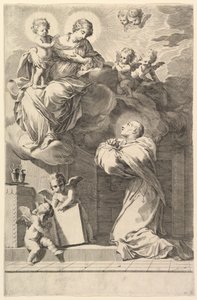 Svatý Bernard klečící před Pannou a dítětem, 1640. od Claude Mellan