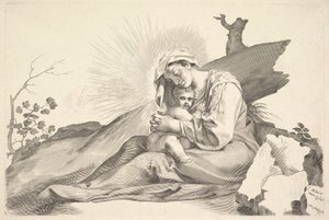 Panna Maria s dítětem od Claude Mellan
