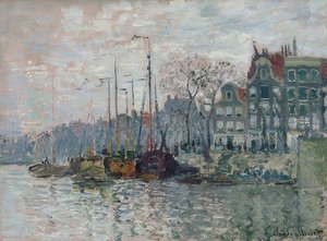 Pohled na Prins Hendrikkade a Kromme Waal v Amsterdamu. 1874 od Claude Monet