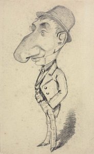 Karikatura muže s velkým nosem od Claude Monet