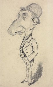 Karikatura muže s velkým nosem od Claude Monet