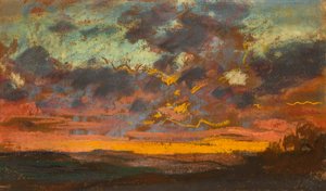 Západ slunce, c. 1868 (pastel na papíře) od Claude Monet