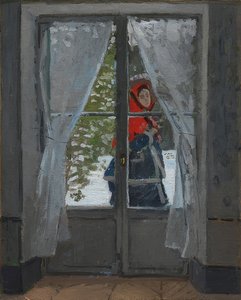 Červený šátek (La capeline rouge). Kolem 1868-73 od Claude Monet