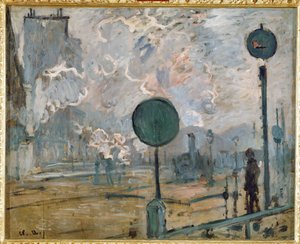 Exteriér nádraží Gare Saint-Lazare, Signal od Claude Monet