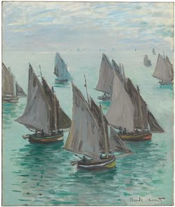 Rybářské lodě, klidné moře, 1868 od Claude Monet
