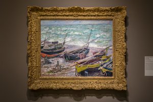Rybářské lodě v Étretat od Claude Monet