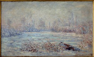 Frost u Vetheuil v roce 1880 Obraz Clauda Moneta (1840-1926) 1880 Rozm. 0,61 x 1 m. Paříž, Musee d