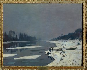 Kostky ledu na Seině v Bougival, Yvelines Malba od Clauda Moneta (1840-1926) Rozměr 0,65 x 0,81 m Muzeum Paris Louvre Povinná zmínka: Dar Helene a Victora Lyona od Claude Monet