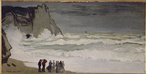 Grosse mer a Etretat (olej na plátně) od Claude Monet