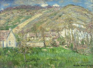 Hamlet v útesech poblíž Giverny; Hameau de Falaises pres Giverny, 1885 od Claude Monet