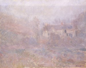 Domy ve Falaise v mlze, 1885 od Claude Monet
