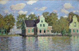 Domy na břehu řeky Zaan od Claude Monet