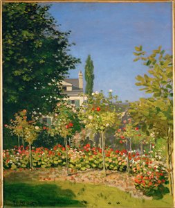 Jardin en fleurs a Sainte-Adresse (olej na plátně) od Claude Monet
