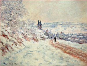 La Route de Vetheuil, Effet de Neige (Cesta do Vethe od Claude Monet