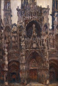 Rouenská katedrála, čelní pohled na portál, hnědá harmonie od Claude Monet