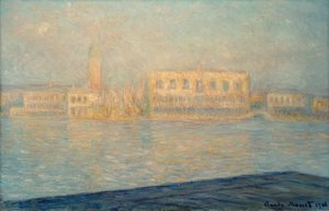 Dóžecí palác při pohledu z Saint-Georges Majeur od Claude Monet
