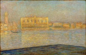 Dóžecí palác při pohledu ze Saint George Major od Claude Monet