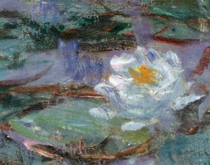 Modré lekníny. Detail leknínu. Obraz Clauda Moneta (1840-1926) od Claude Monet