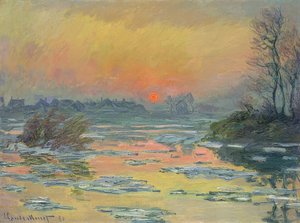 Západ slunce nad Seinou (Coucher de Soleil sur la Seine). 1880 od Claude Monet