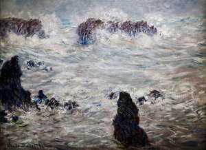 Bouře, pobřeží Belle-île od Claude Monet