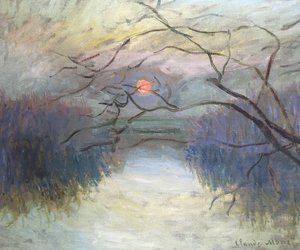 Západ slunce na Seině ve Vétheuil, 1880 od Claude Monet