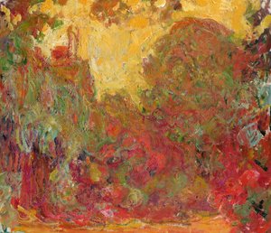 Dům pohled z růžové zahrady, 1922-24 od Claude Monet
