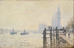 Temže pod Westminsterem ... (olej na plátně) od Claude Monet